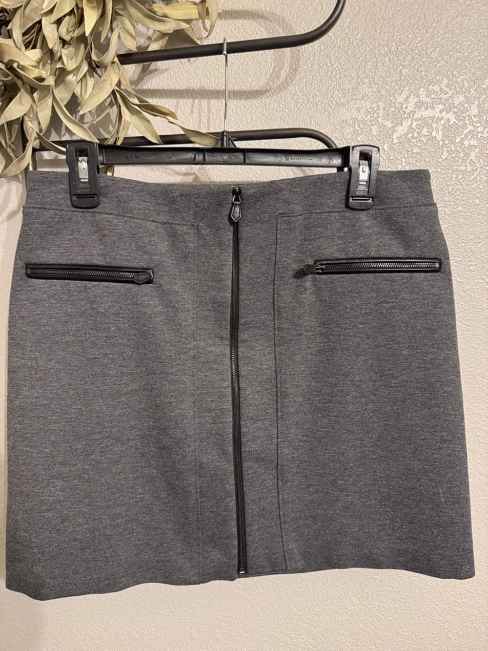 Gray Zip-Front Women’s Skirt